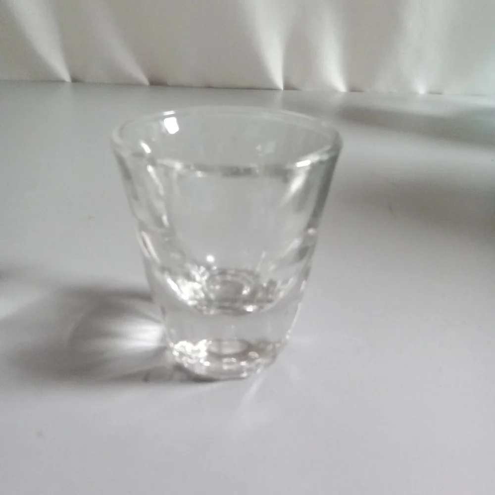 Clear Glass Shot Glass Textured Tapered Weighted Base Barware 2.25 inch
